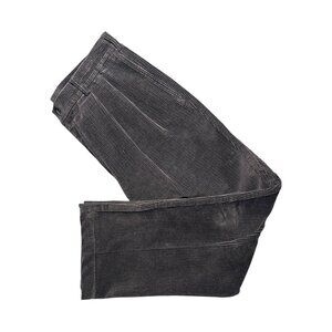 Vintage Jos. A. Bank Men’s 36W/29L Black Chunky Corduroy Cuffed Pleated Pants